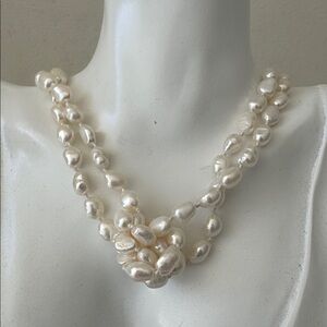 Iris & Lily London Freshwater White Pearl Necklace 62”  k